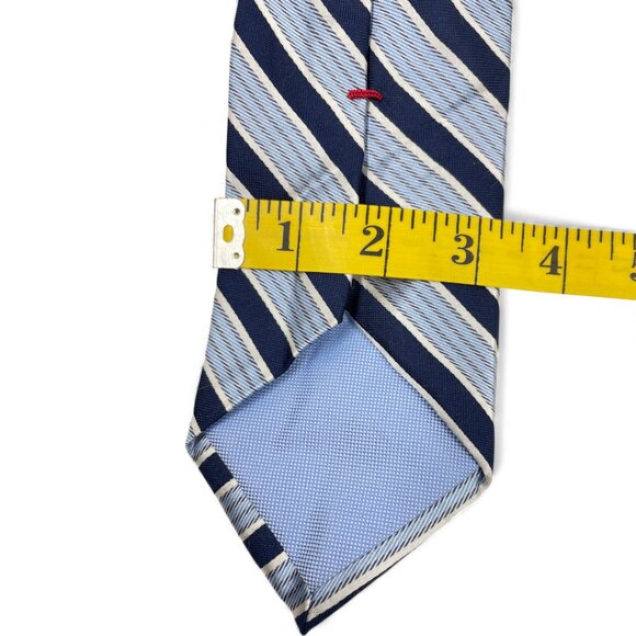 Tommy Hilfiger Silk Tie Striped Repp Blue Vintage 90's - Picture 5 of 6
